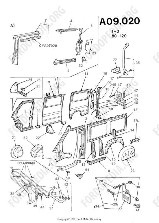 ford transit body parts diagram