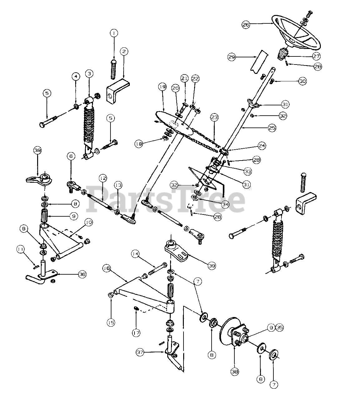 john deere lx277 steering parts diagram