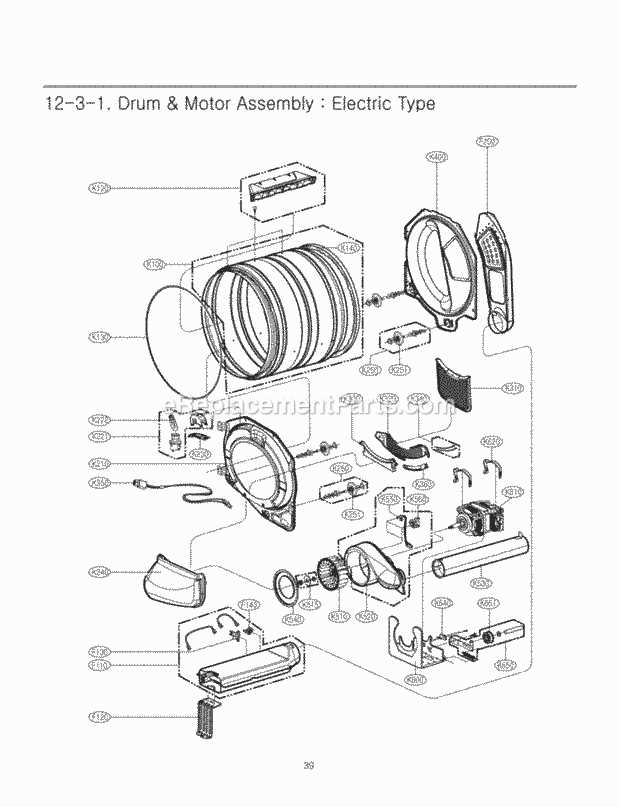 lg front load dryer parts diagram