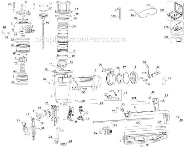 porter cable framing nailer parts diagram