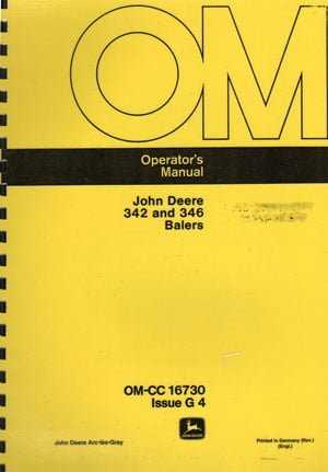 john deere 346 baler parts diagram