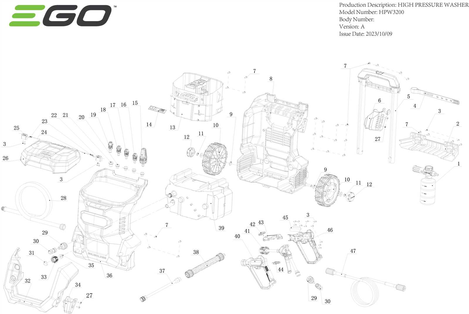 karcher electric pressure washer parts diagram