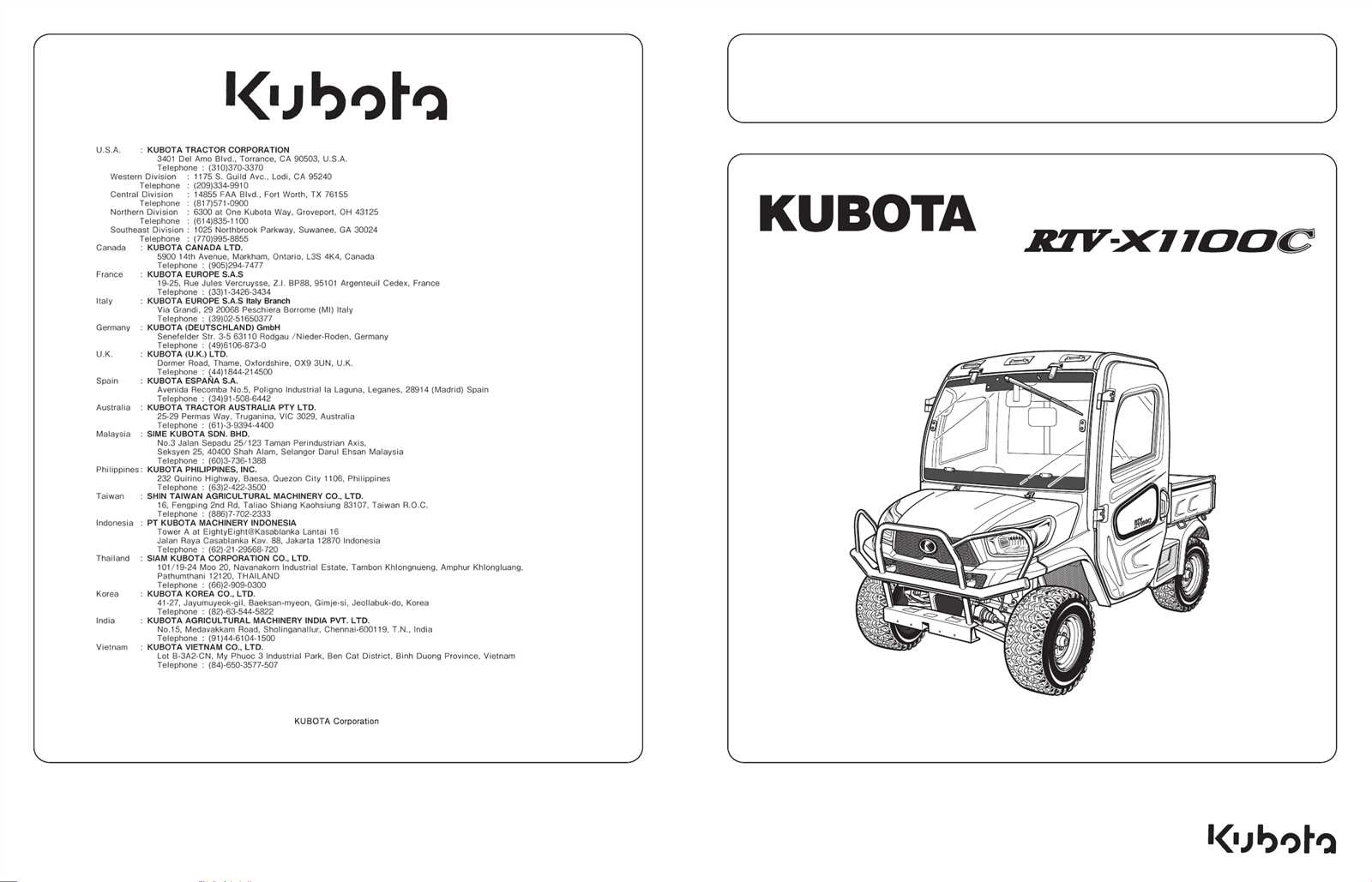 kubota x1100c parts diagram