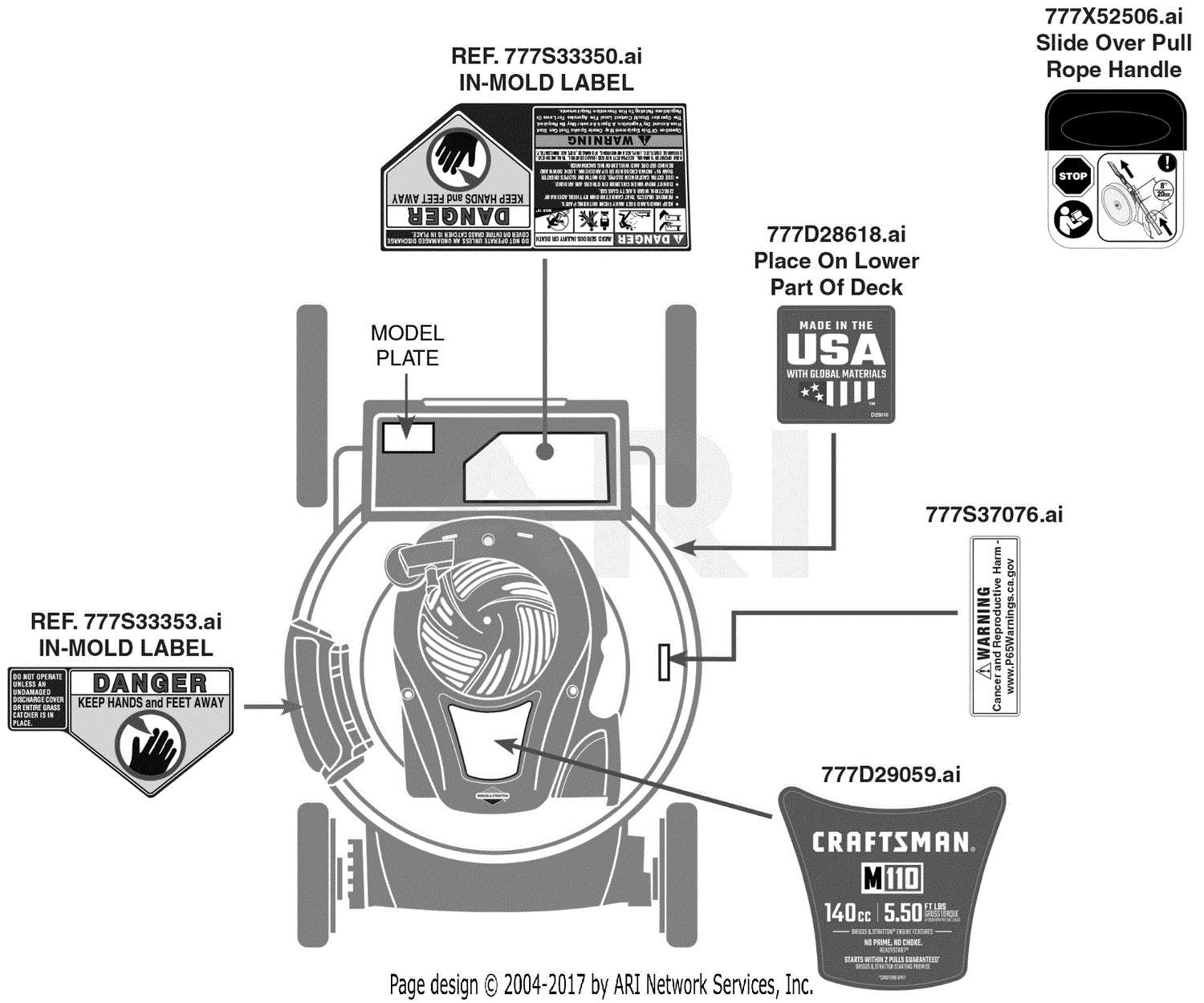 craftsman m110 parts diagram