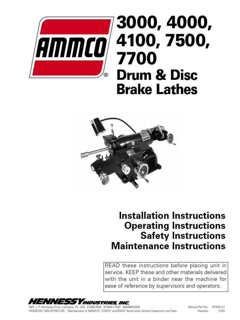 ammco 4000 brake lathe parts diagram