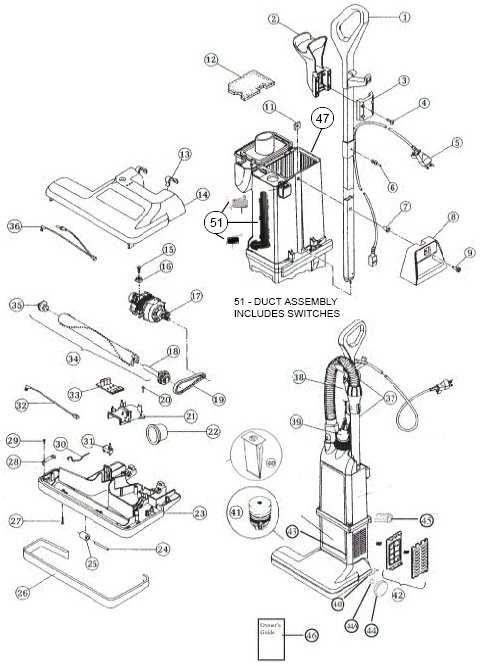 oreck xl parts diagram