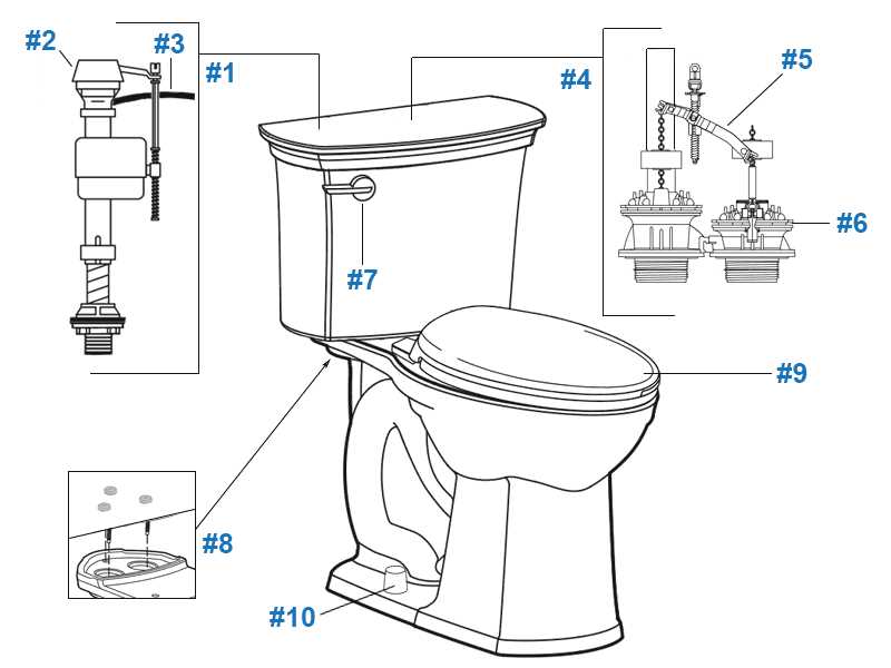 american standard toilet parts diagram