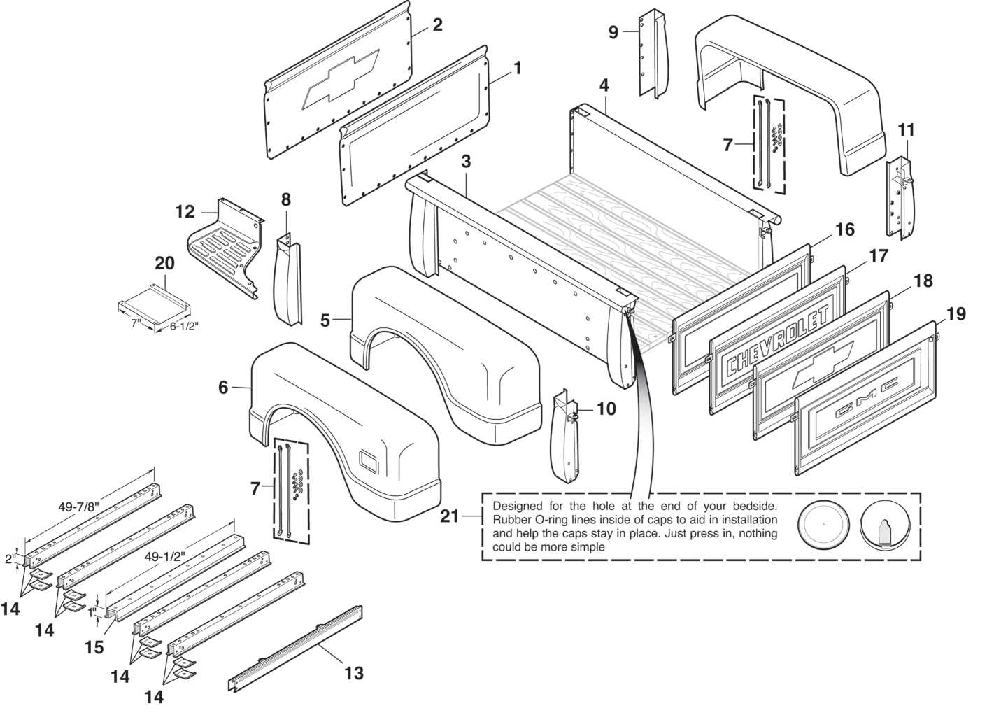 truck bed parts diagram