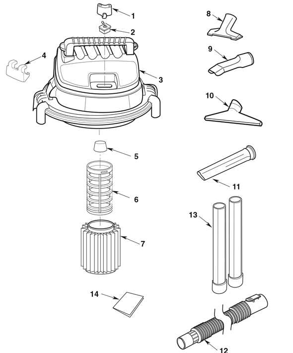 16 gallon craftsman shop vac parts diagram