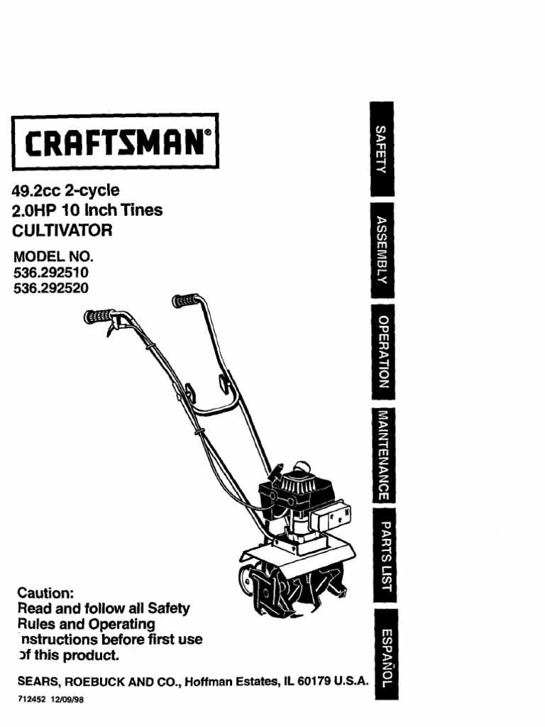 sears tiller parts diagram