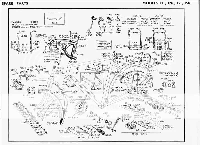 raleigh bike parts diagram