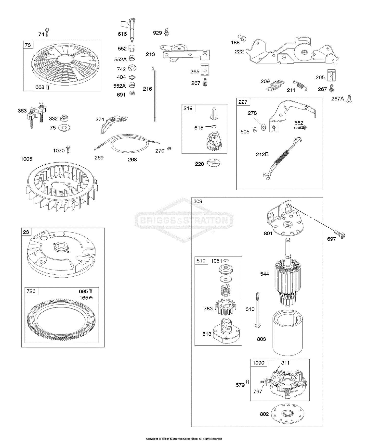 briggs and stratton starter parts diagram