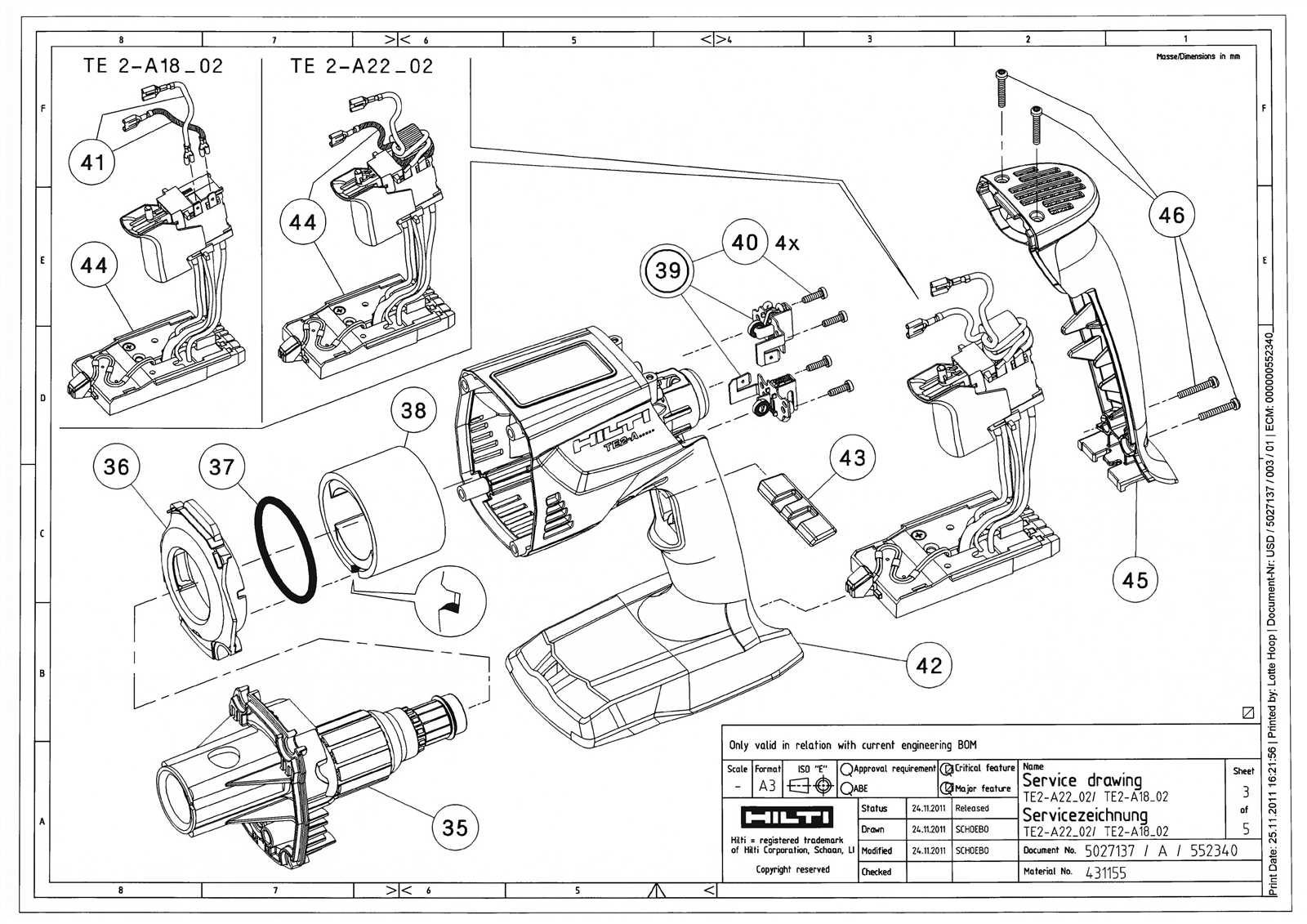 hilti te 76 parts diagram