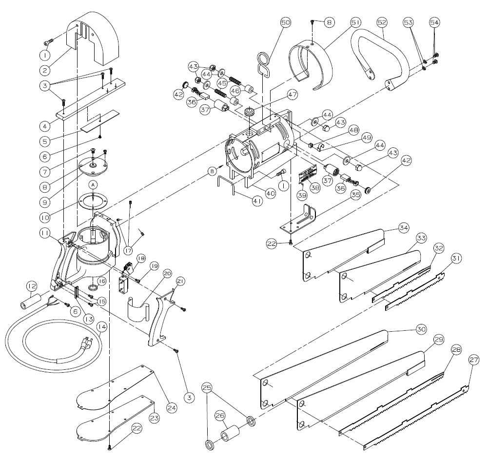 hobart meat saw parts diagram