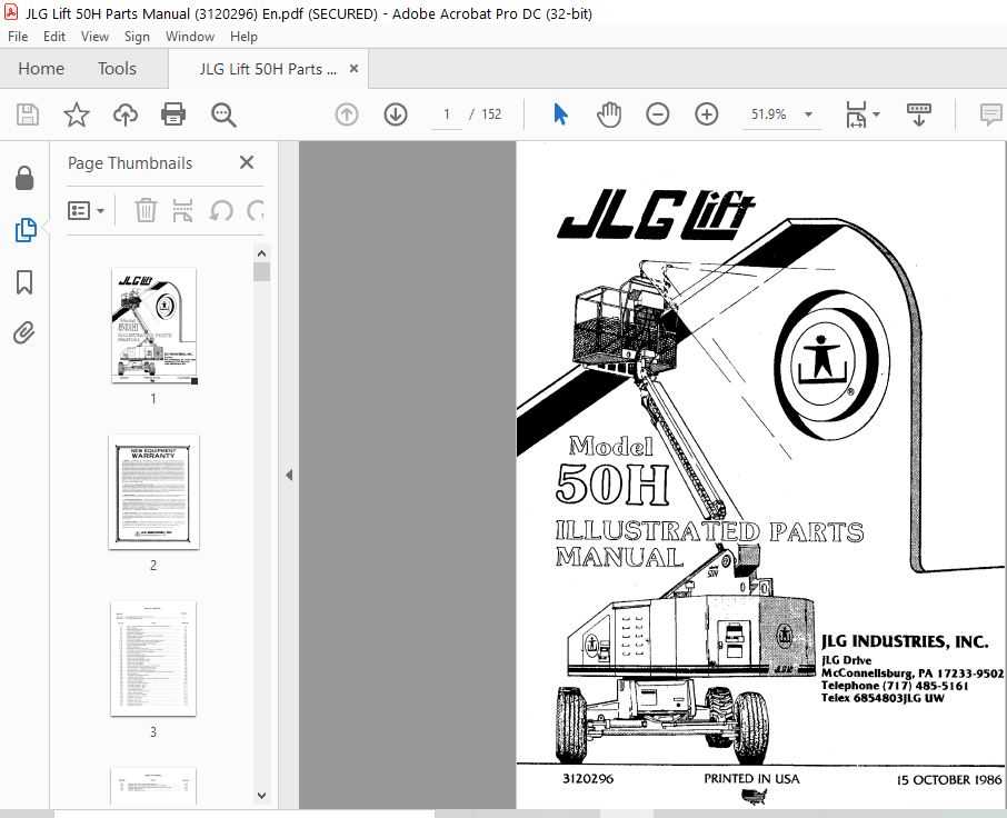 jlg parts diagram