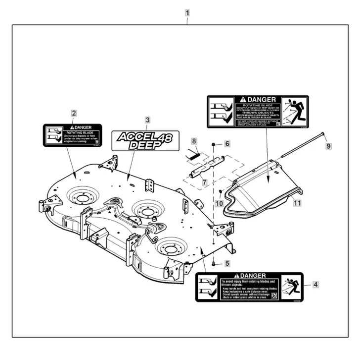 john deere 48 inch mower deck parts diagram