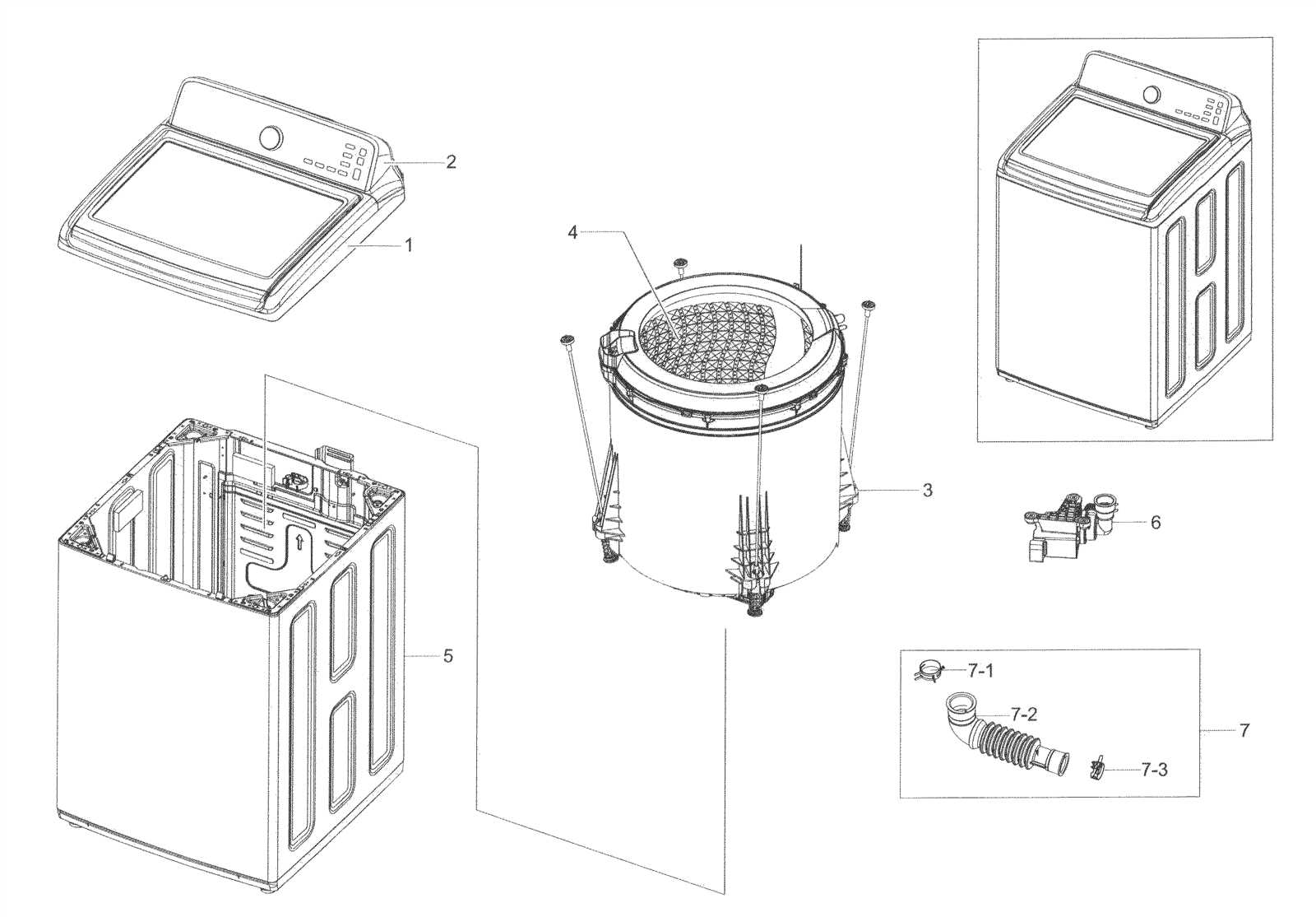 samsung top load washer parts diagram