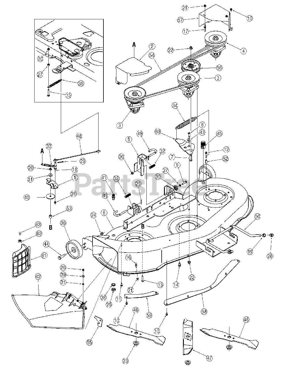 white tractor parts diagram