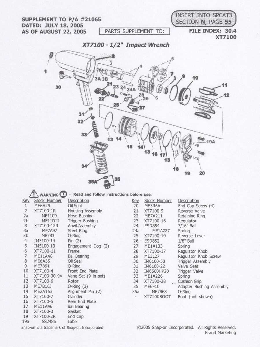 snap on xt7100 parts diagram