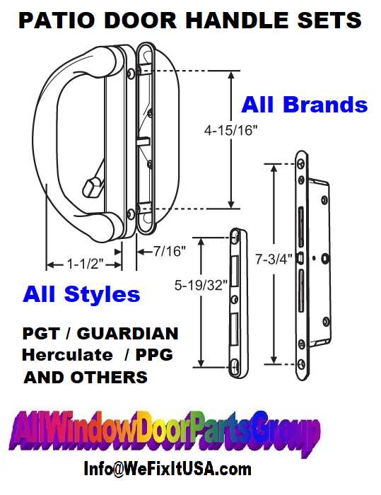 sliding glass patio door parts diagram