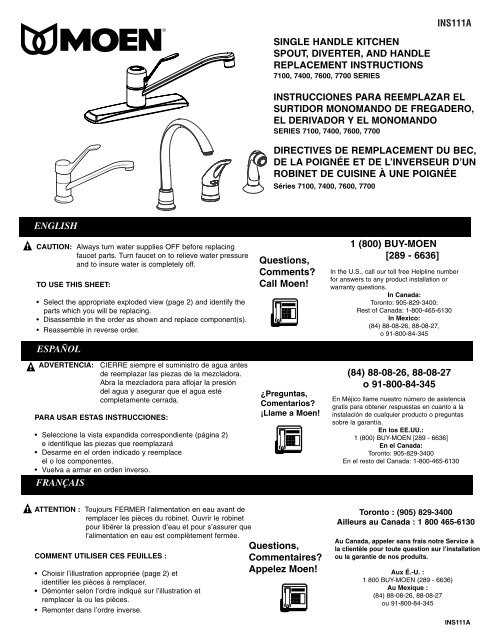 moen 7700 parts diagram