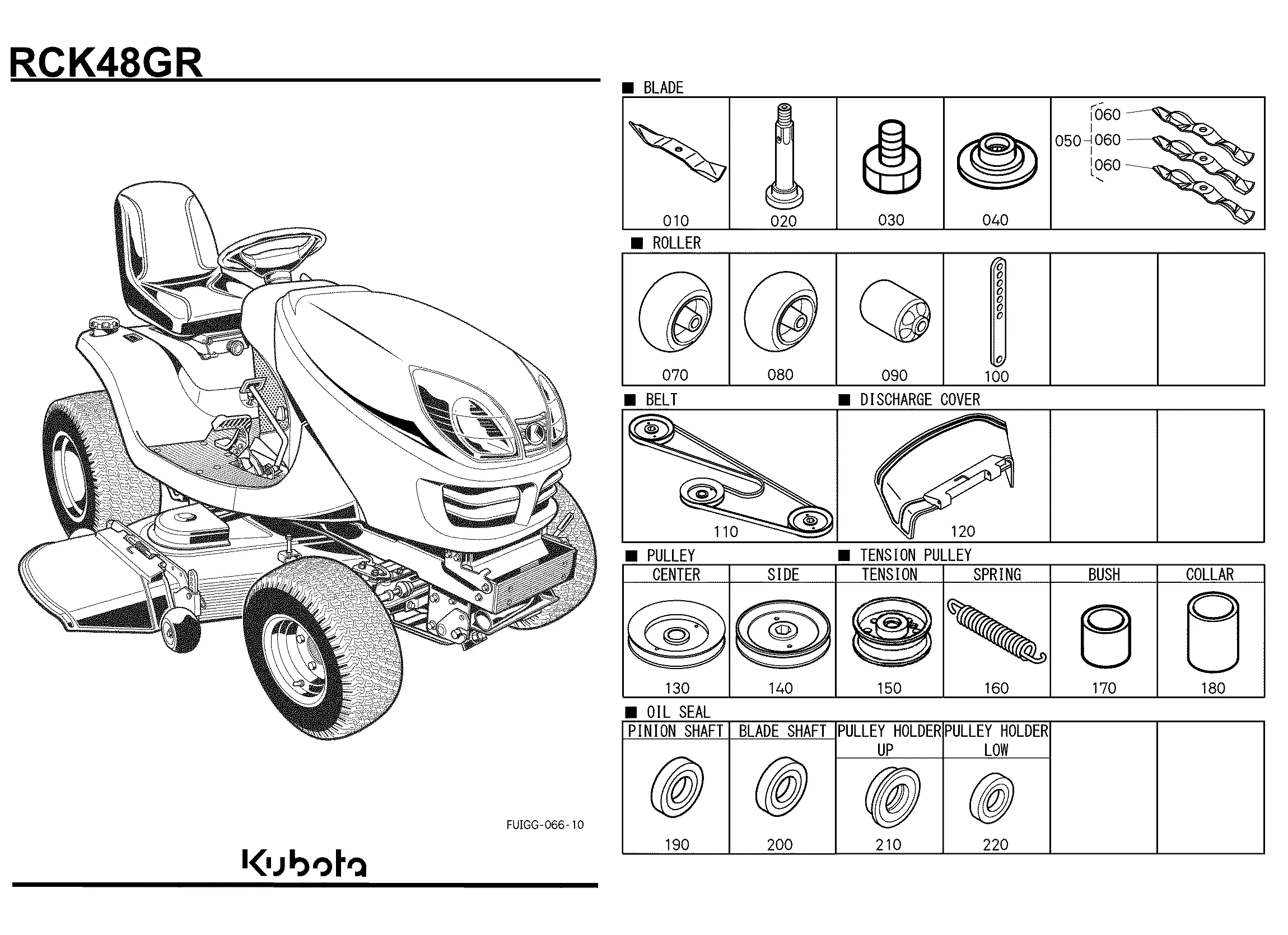 kubota gr2110 parts diagram