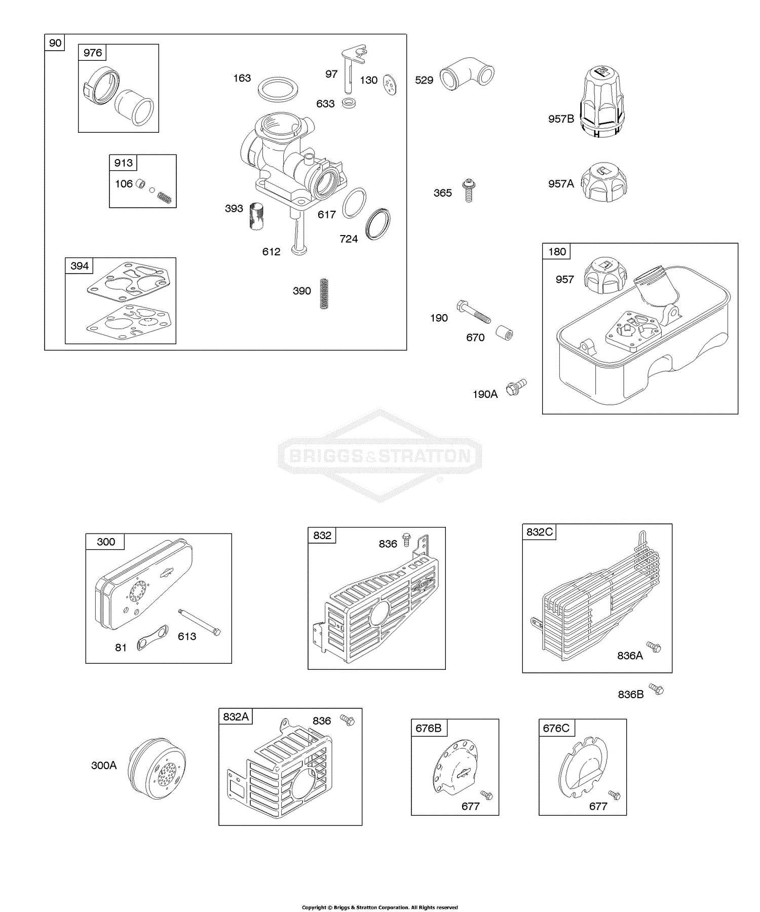 parts diagram for briggs and stratton carburetor