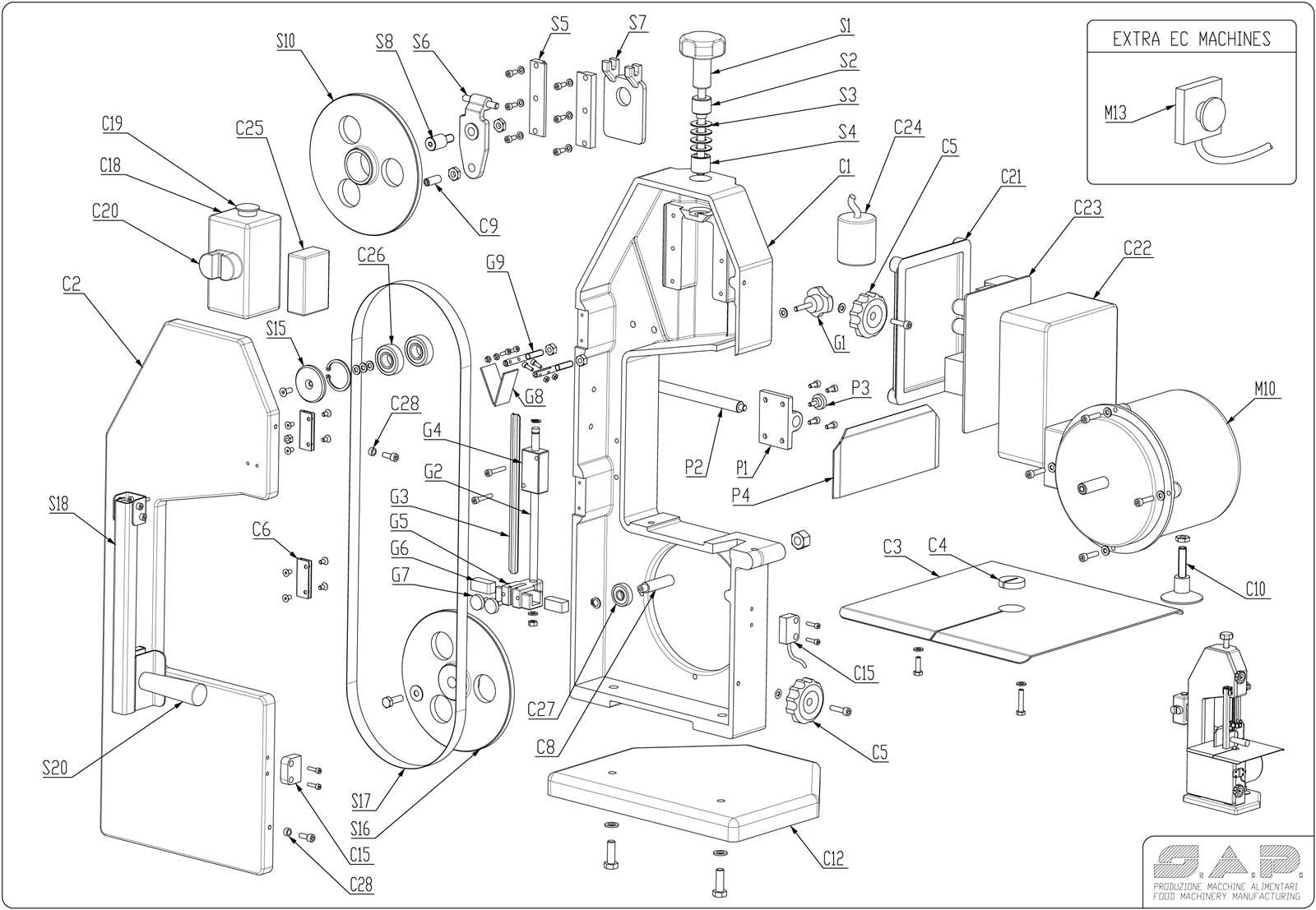 bandsaw parts diagram