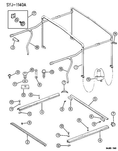 jeep wrangler jk soft top parts diagram