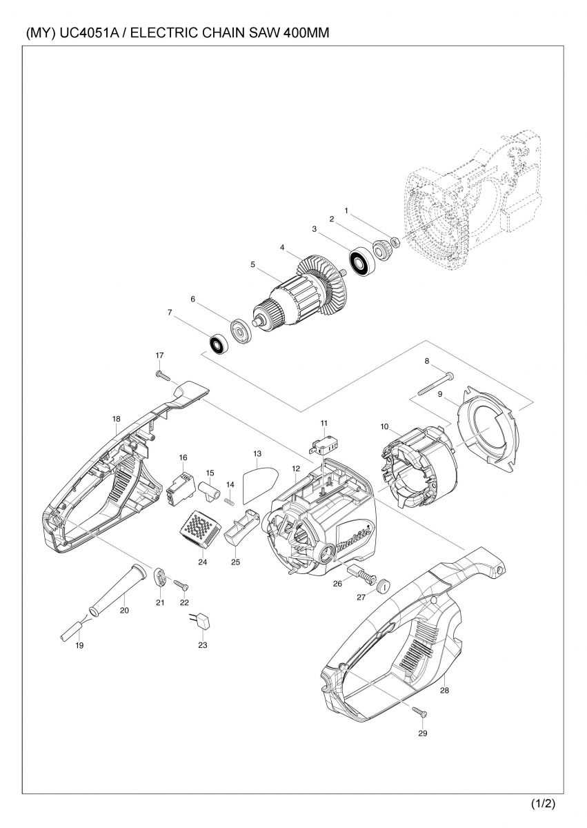 makita chainsaw parts diagram