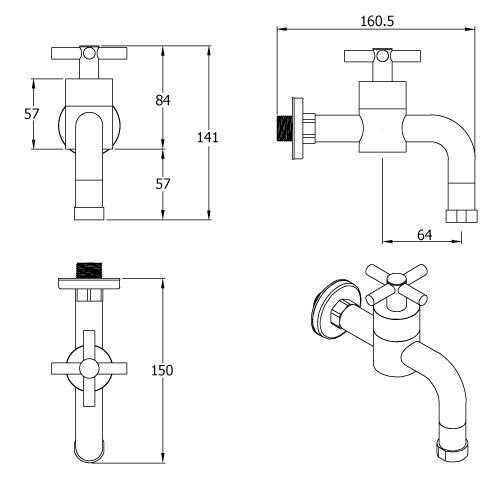 outside tap parts diagram