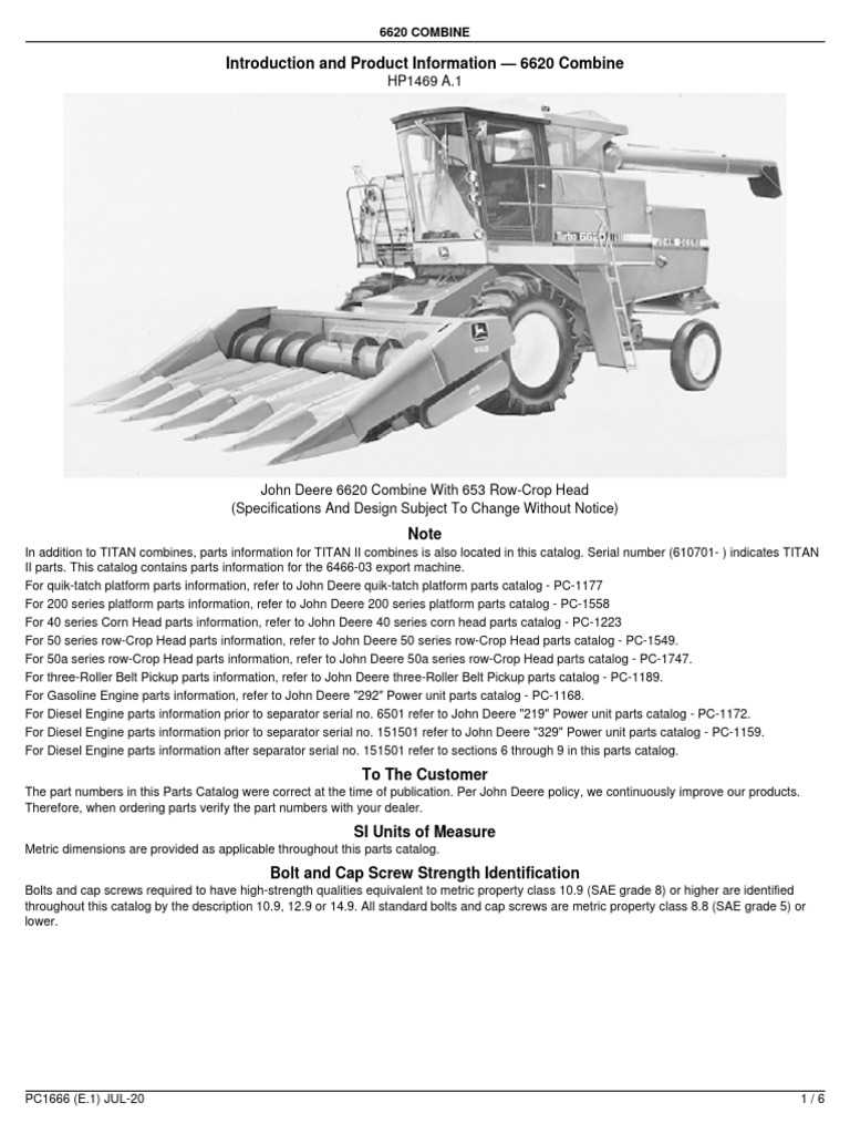 john deere 6620 combine parts diagram