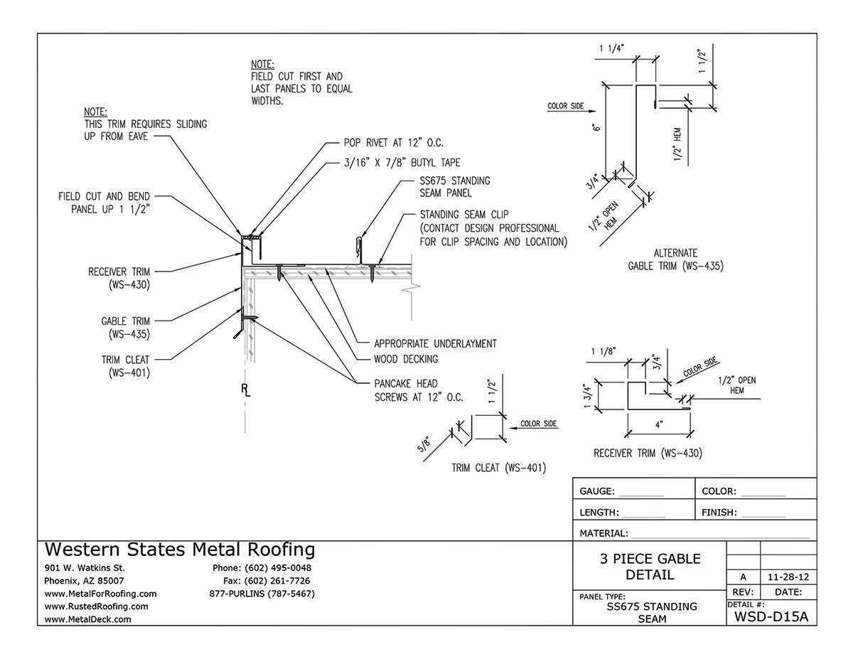 metal roof parts diagram