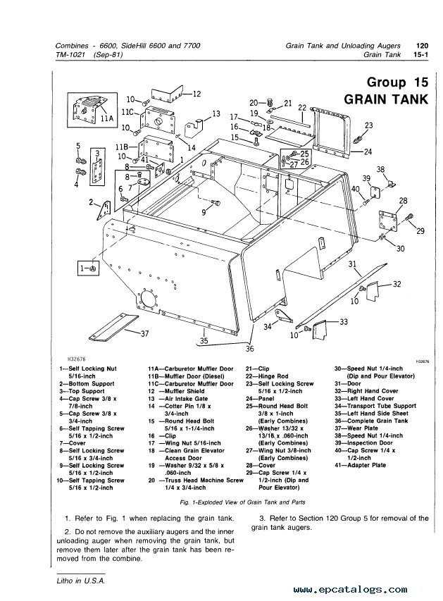 john deere 6600 combine parts diagram