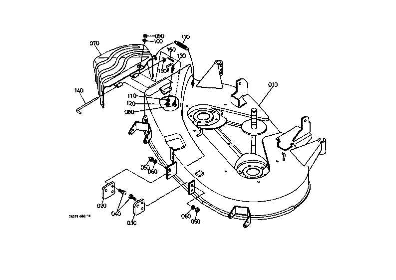 john deere 160 mower deck parts diagram