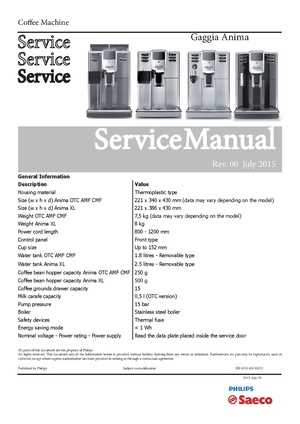 gaggia anima parts diagram