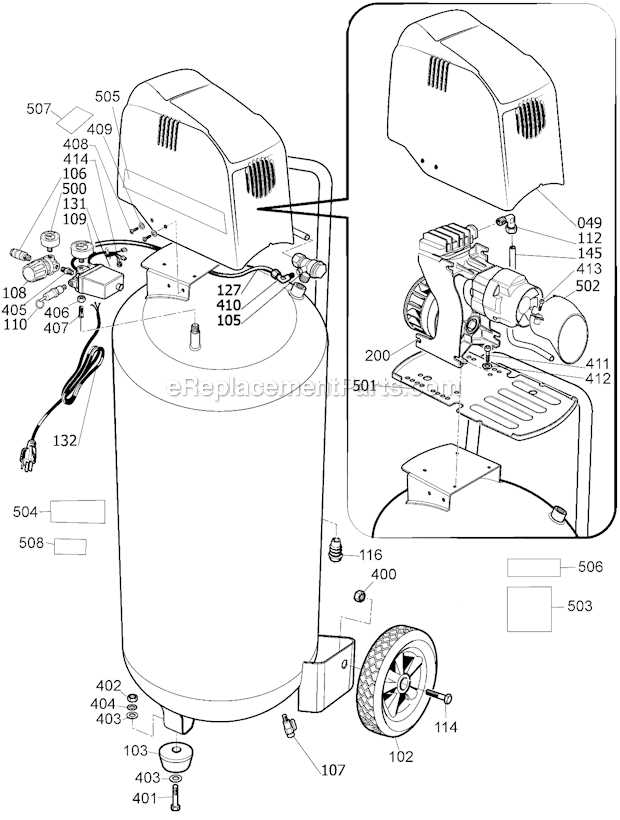 bostitch 6 gallon air compressor parts diagram