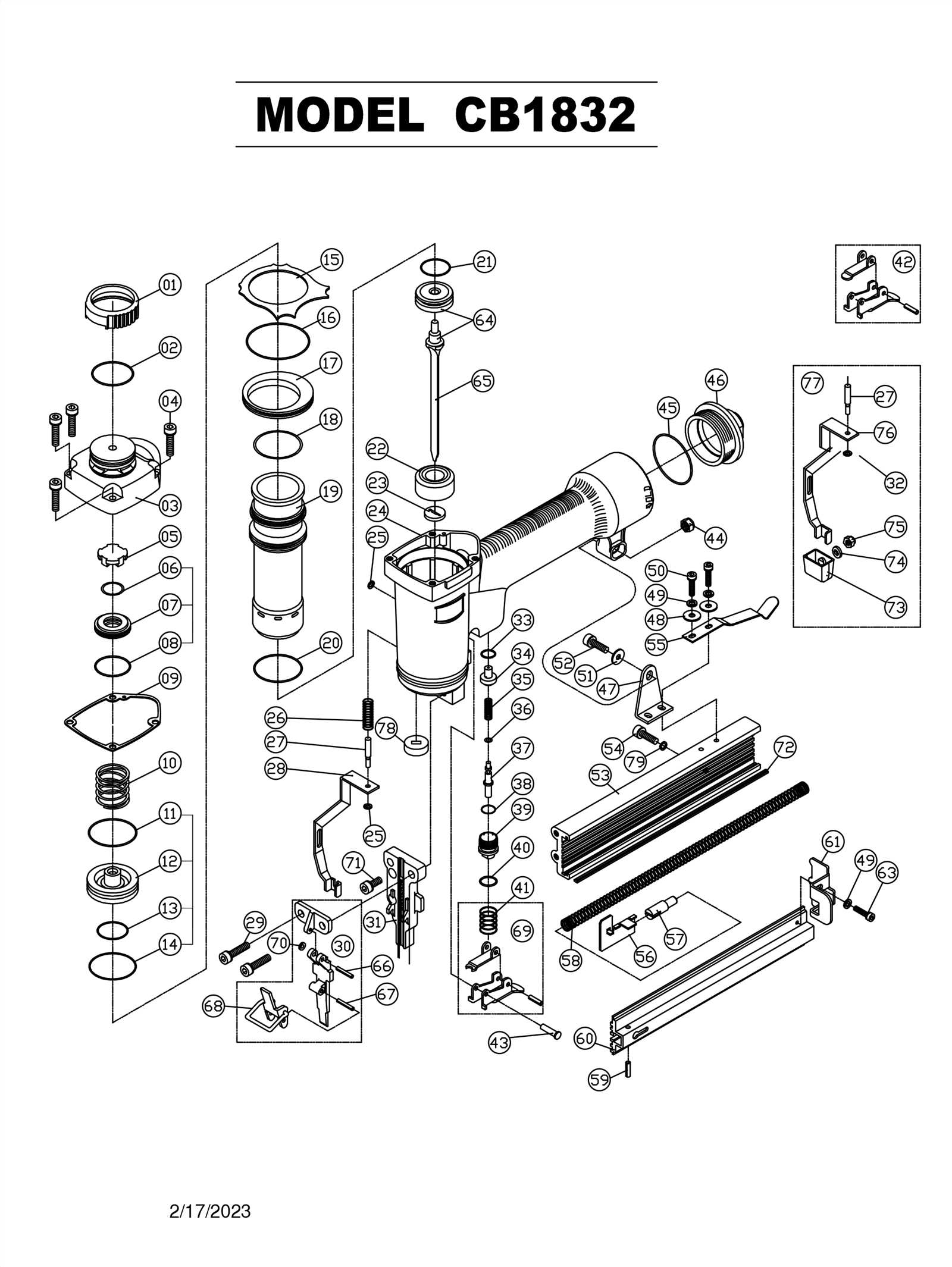 paslode nail gun parts diagram