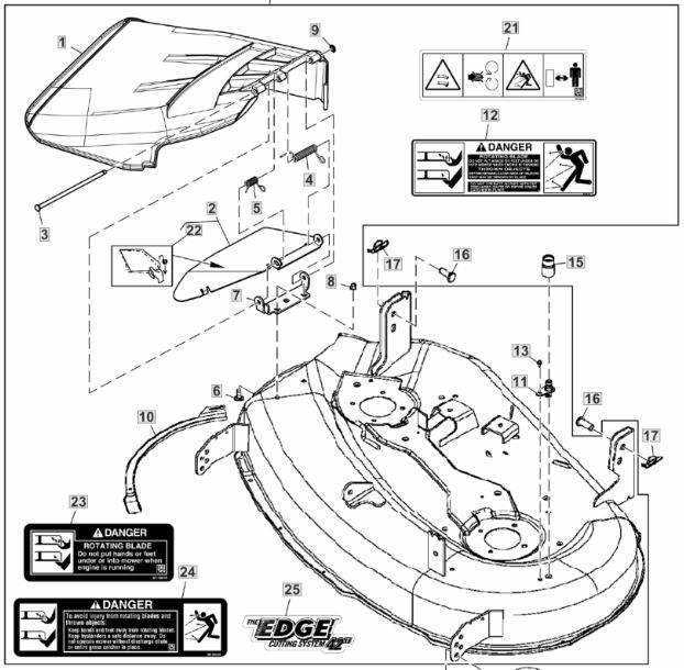 john deere 42 inch mower deck parts diagram