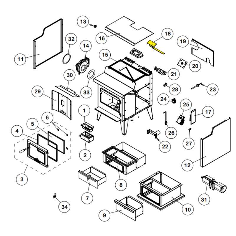 pellet stove parts diagram