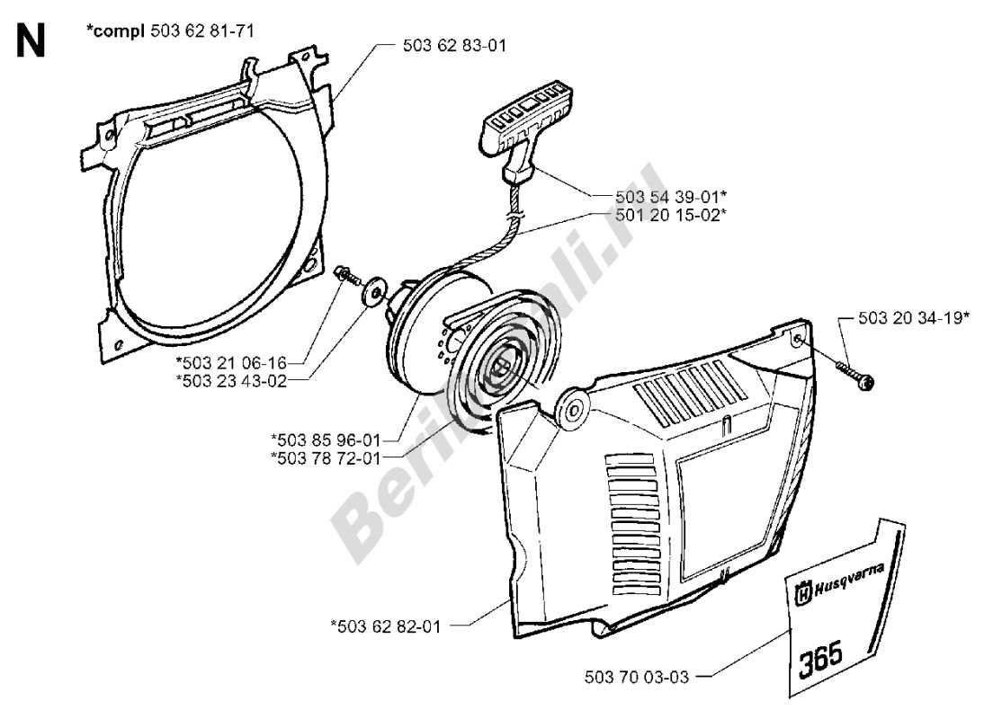 husqvarna 390xp parts diagram