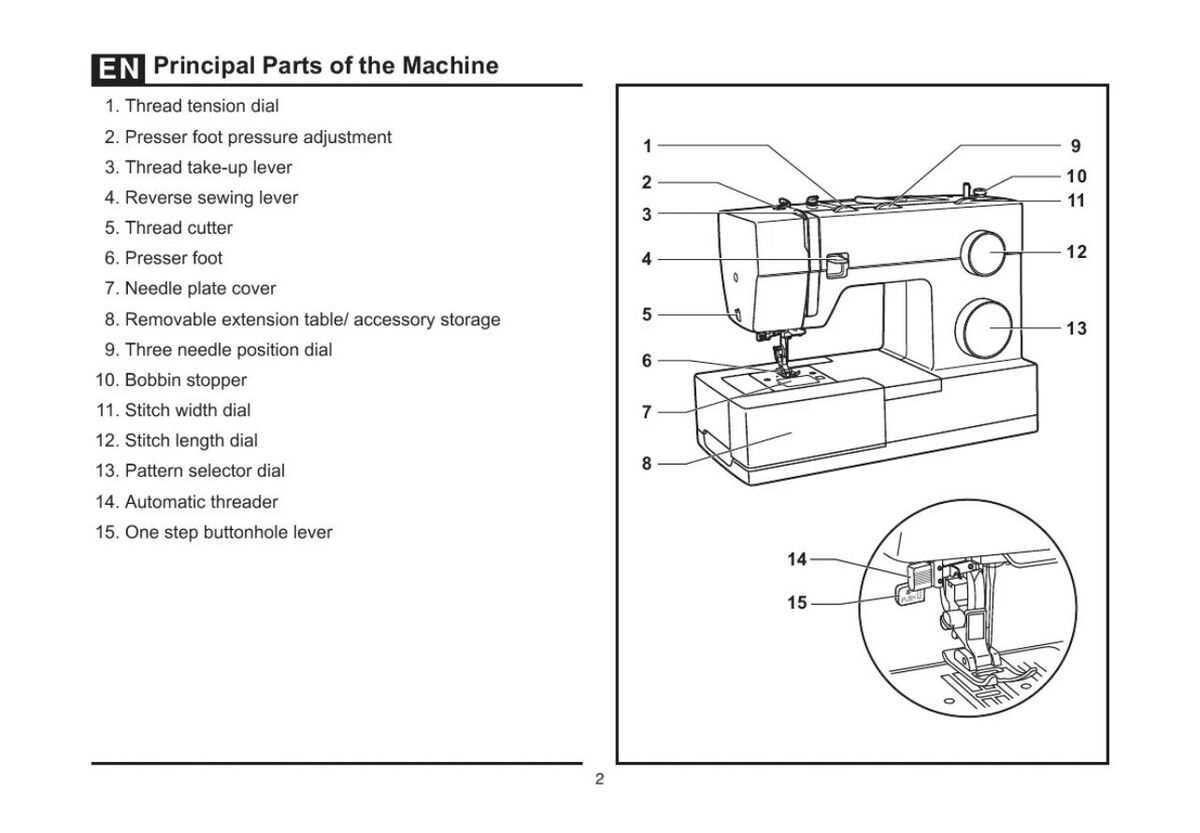 singer heavy duty sewing machine parts diagram