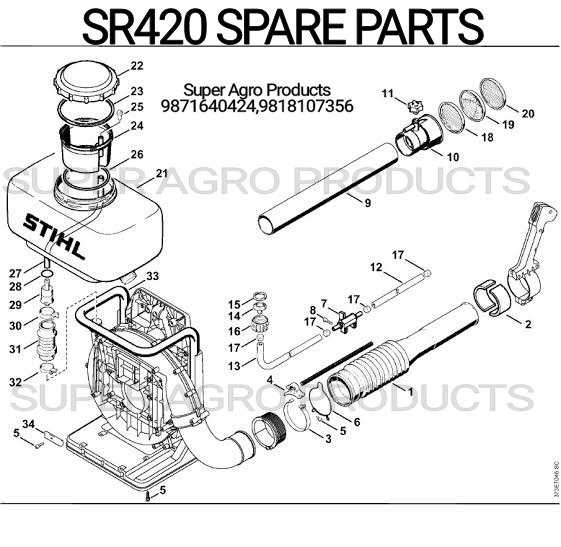 stihl sr450 parts diagram