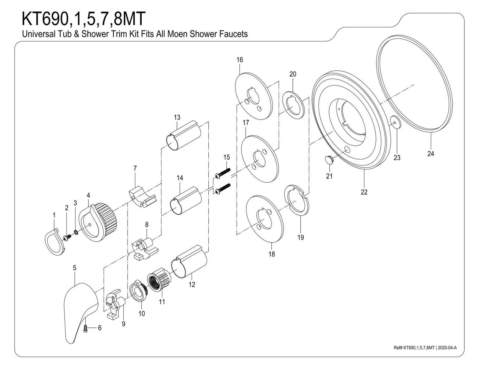 moen shower parts diagram