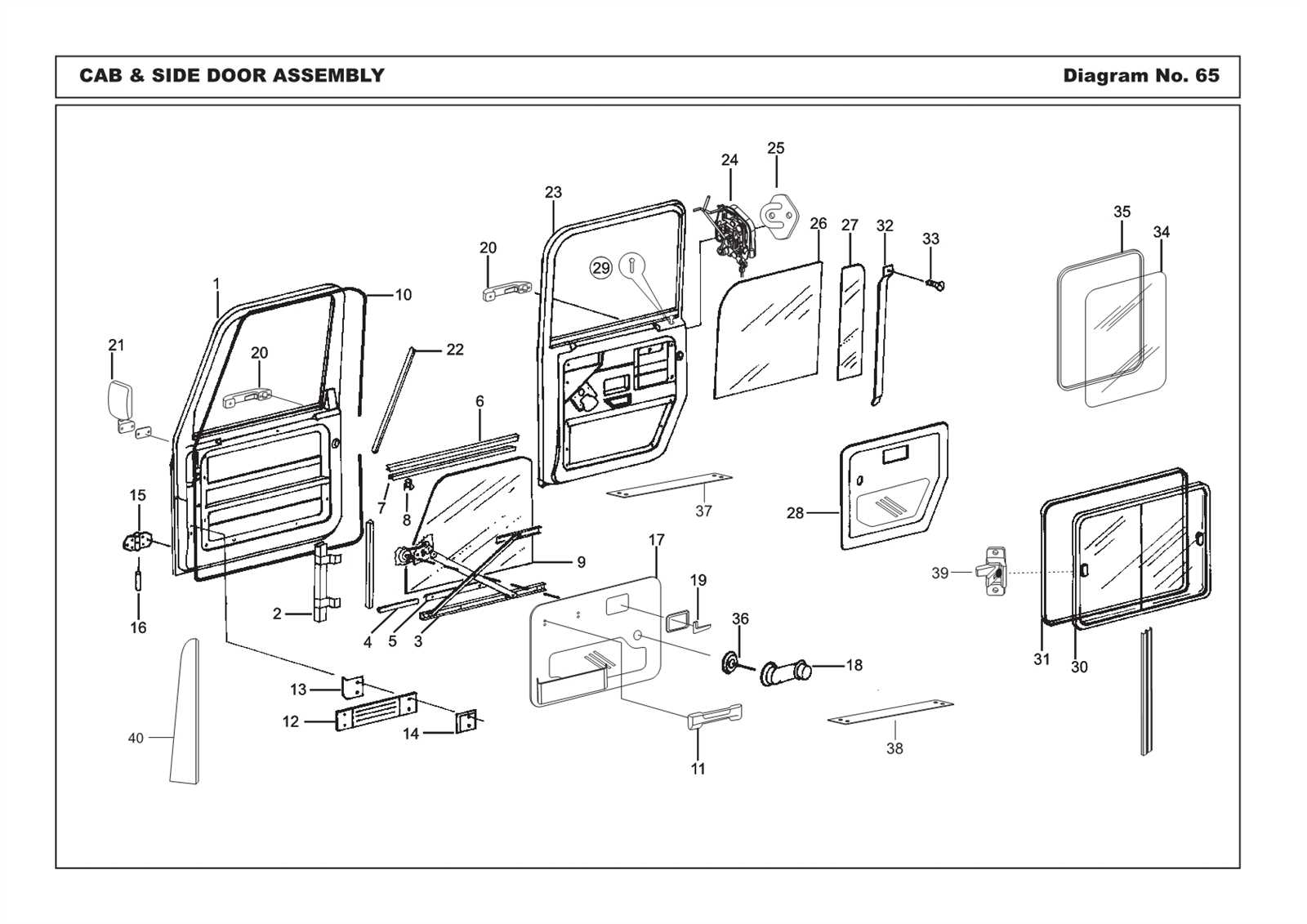 vehicle door parts diagram