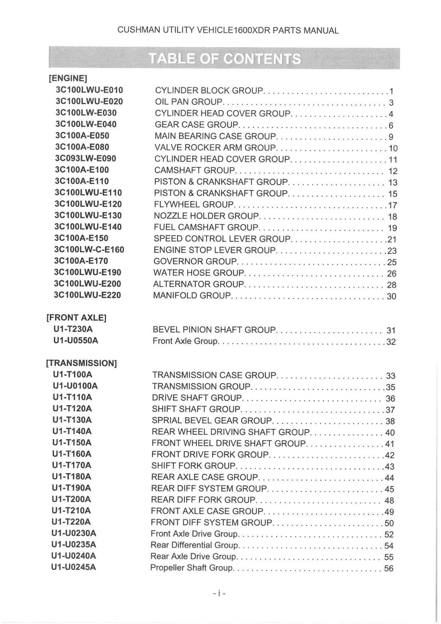 cushman parts diagram