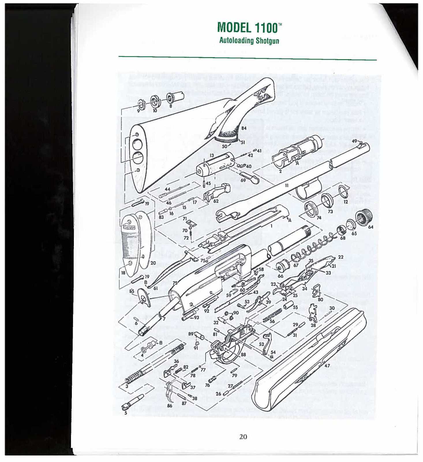 remington 1100 12 gauge parts diagram