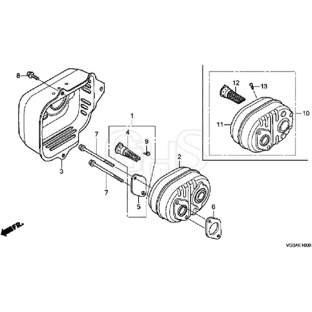 parts of a muffler diagram