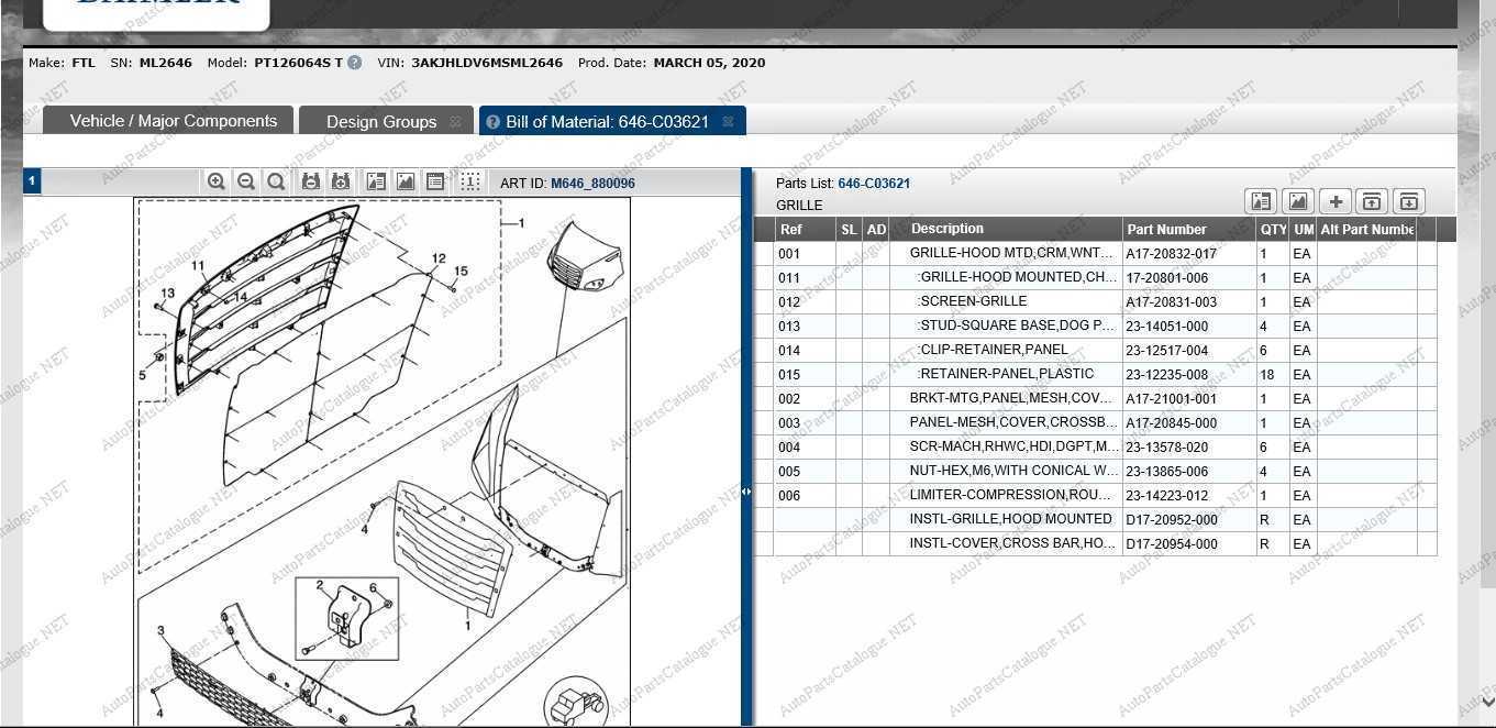 freightliner parts diagram