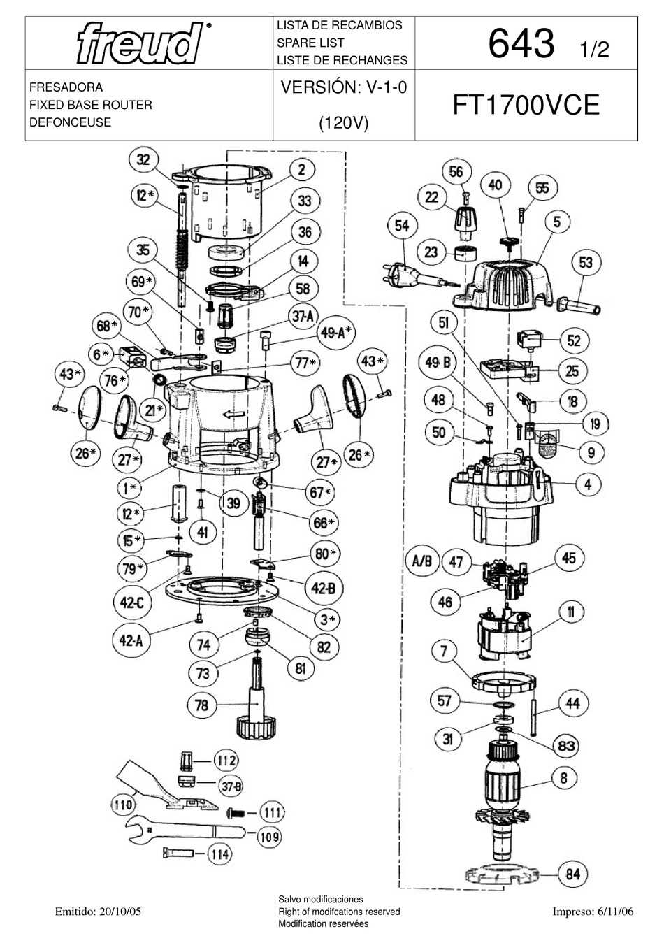 freud router parts diagram